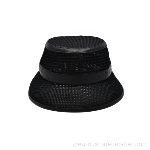 Black All Mesh Bucket Hat Custom